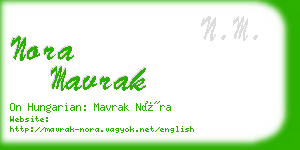 nora mavrak business card